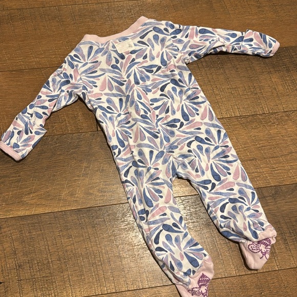 Burt’s Bee Purple and Pink Zip Pajama - Picture 3 of 3